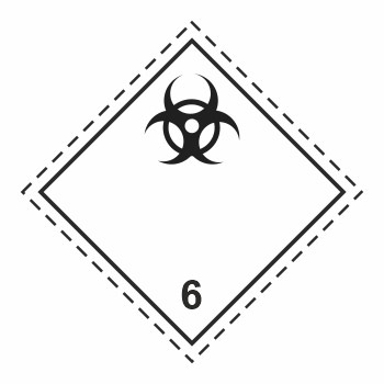 Знак перевозки опасных грузов «Класс 6.2. Инфекционные вещества» (пленка, 300х300 мм)