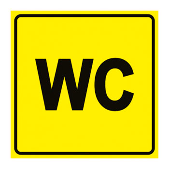 Тактильная пиктограмма «Туалет, WC», ДС57 (полистирол 3 мм, 150х150 мм)